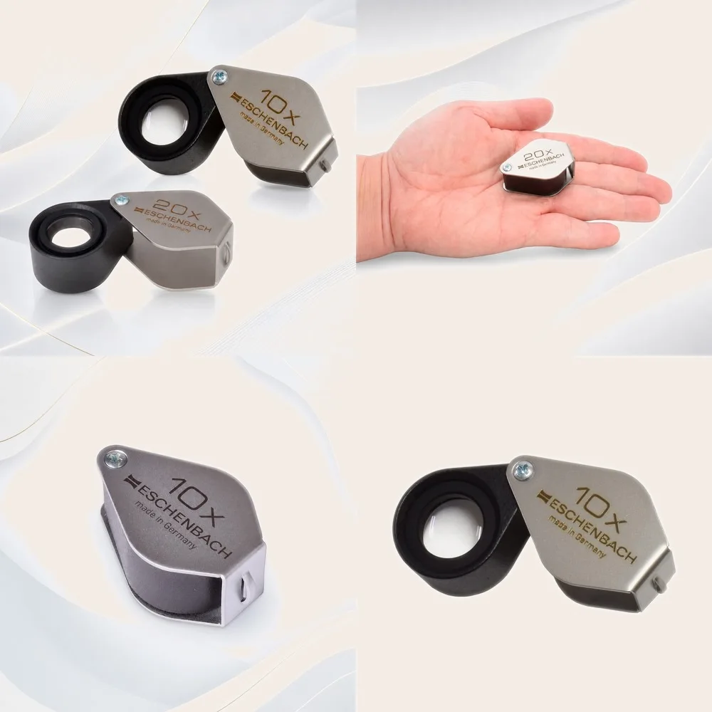 Eschenbach 10X 20X Folding Jewelry Loupe Achromatic Lens Magnifier for Diamond Gemstone Watch