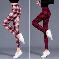 Plaid Leggings Women Pants Sexy Girl Disco Legging Fashion Summer Casual Leggins Push Up Fitness Leggins Stretchy Femme Pantalon