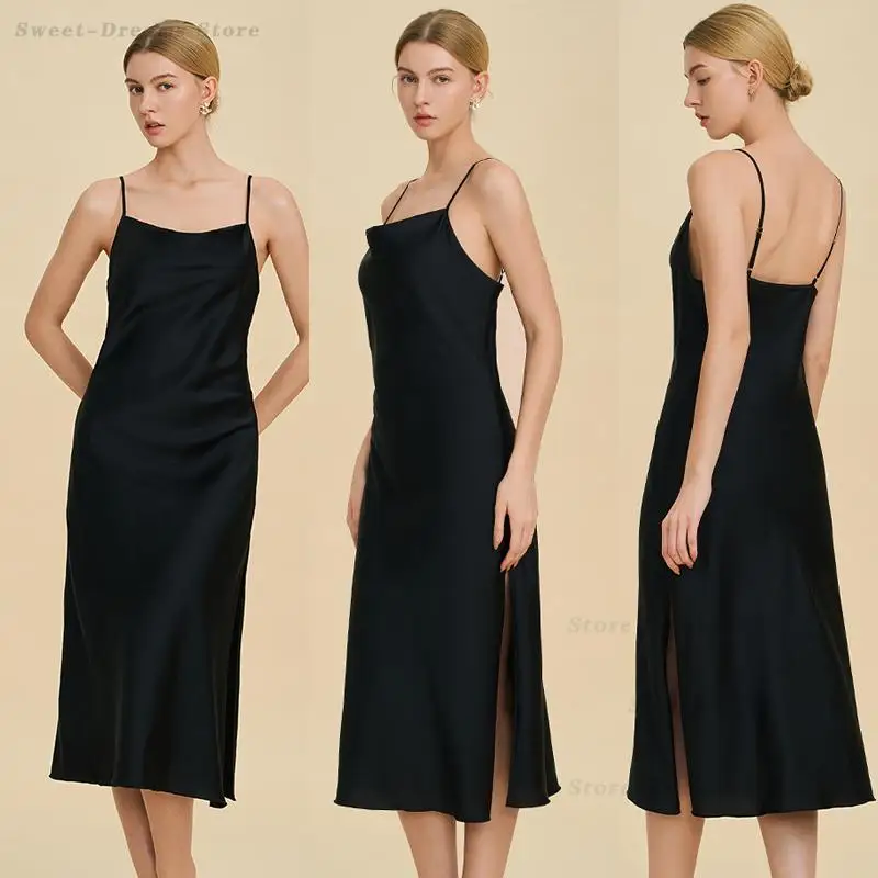 

Новая летняя женская атласная ночная сорочка с разрезом, сексуальное белье, домашняя одежда, элегантное платье на бретельках, ночная одежда, одежда для дома и отдыха