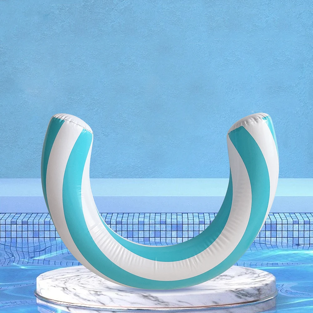 Aufblasbarer Schwimmring, blau, automatischer Bogen, PVC-Schwimmer, Sommer-Pool-Zubehör, Mehrzweck-Schwimmer für Erwachsene, Outdoor-Spaß