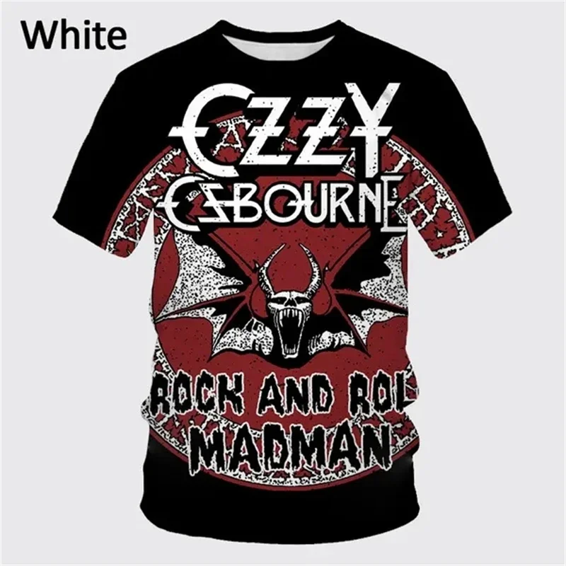 T-shirt à manches courtes imprimé en 3D du groupe de rock punk, haut rétro décontracté, mode créative, vêtements de groupe, Ozzy Osununundy