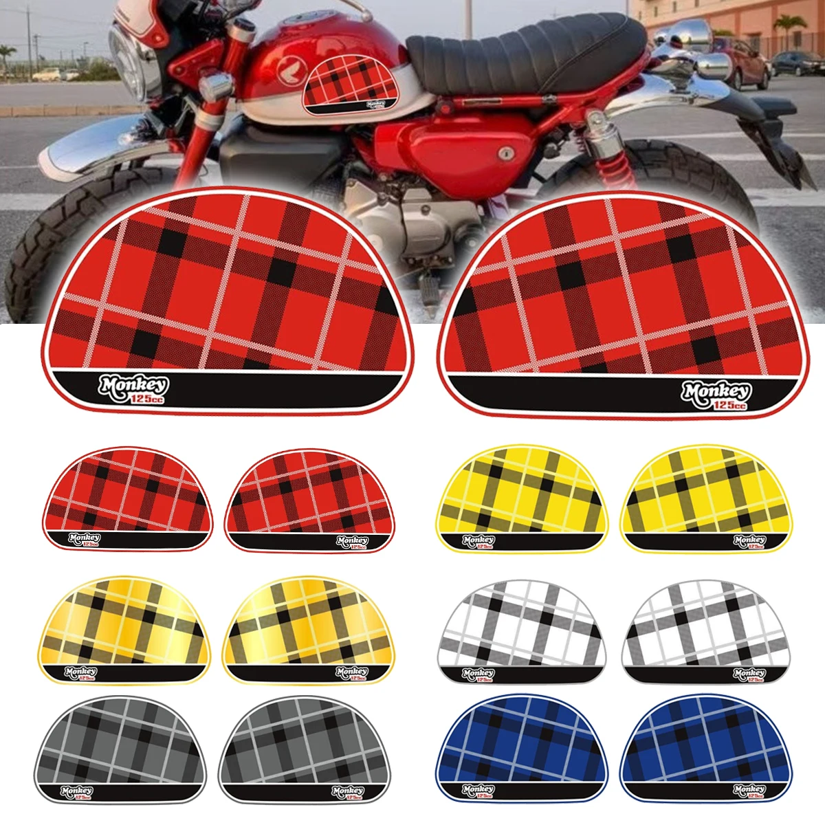 

3D Edge Gel Side Tank Fuel Gas Gip Sticker Pad For HONDA MONKEY 125 2019 2020 2021 2022 2023 2024 2025