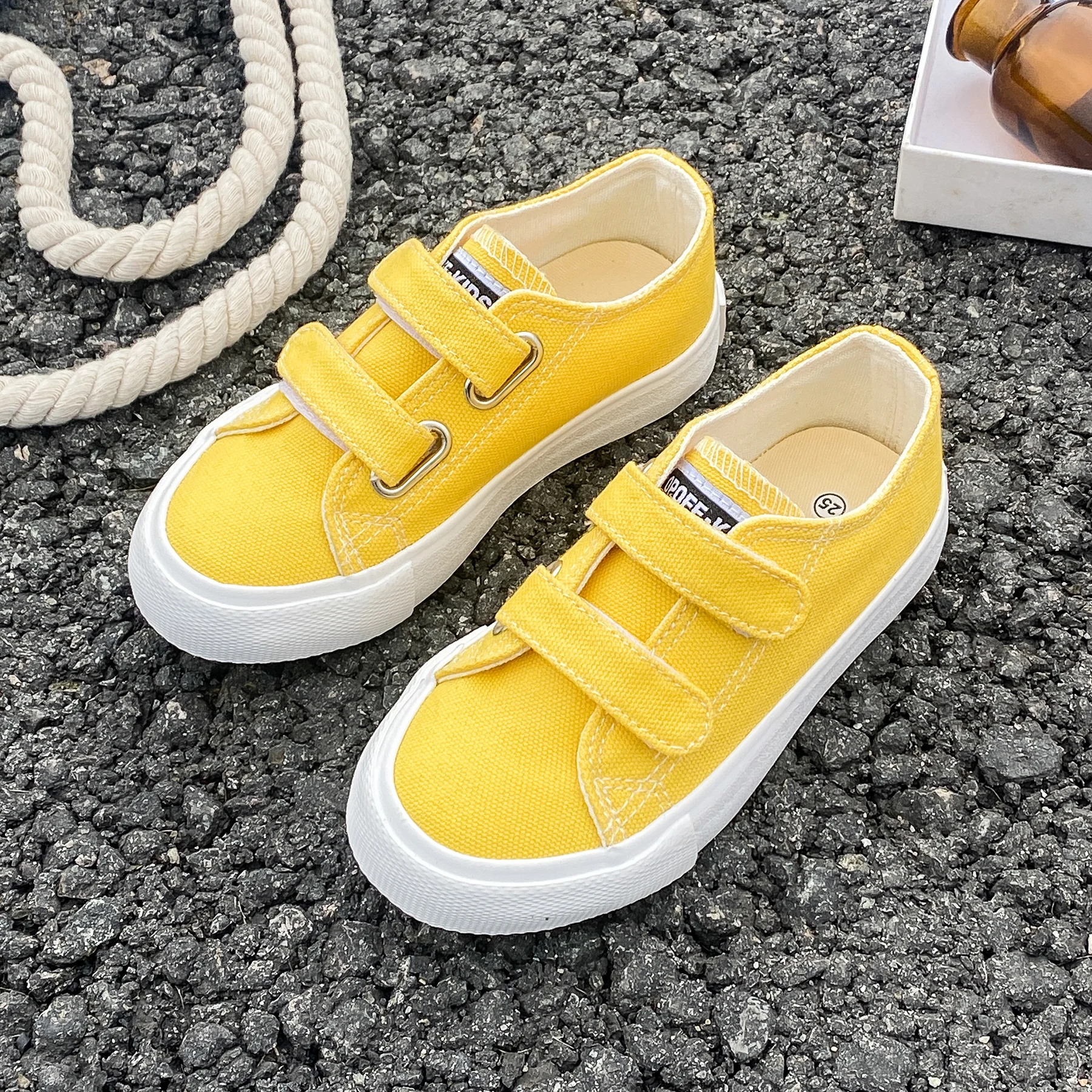 5059 Spring and Autumn New Fashion Children\'s Canvas Shoes Solid Color Boys andGirls Board Shoes Korean Soft Sole Skateboarding