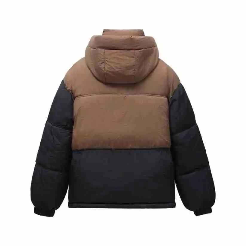 2024 Winter Women\'s Down Cotton Jacket Female Hooded Thicken Warm Parkas Pockets Coats Female Contrast Casual Padded Jacket