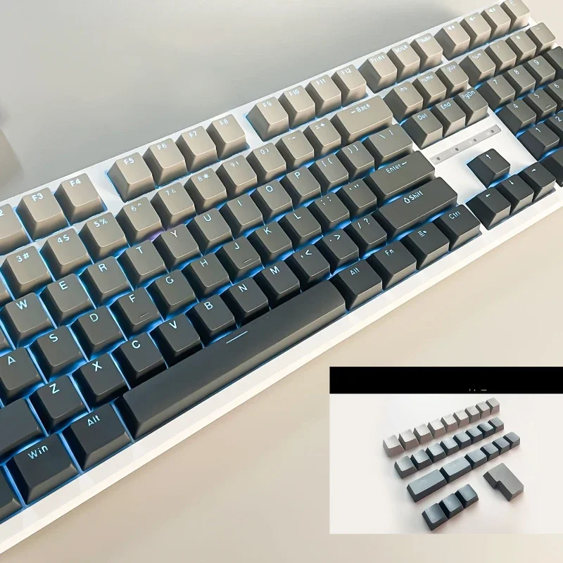 

Keycap Set Front Engraved Translucent Gradient 134 Key Caps OEM for Mechanical Keyboards 61 68 75 84 87 89 96 98 100 104 108