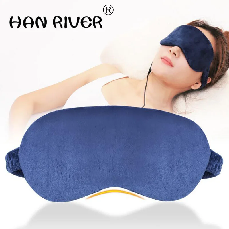 

HANRIVER Ultra-soft flannelette USB Heating Eyeshade Hot Compress Cover Shade Eye Patch Travel Eye Mask Women Men PortableH0028