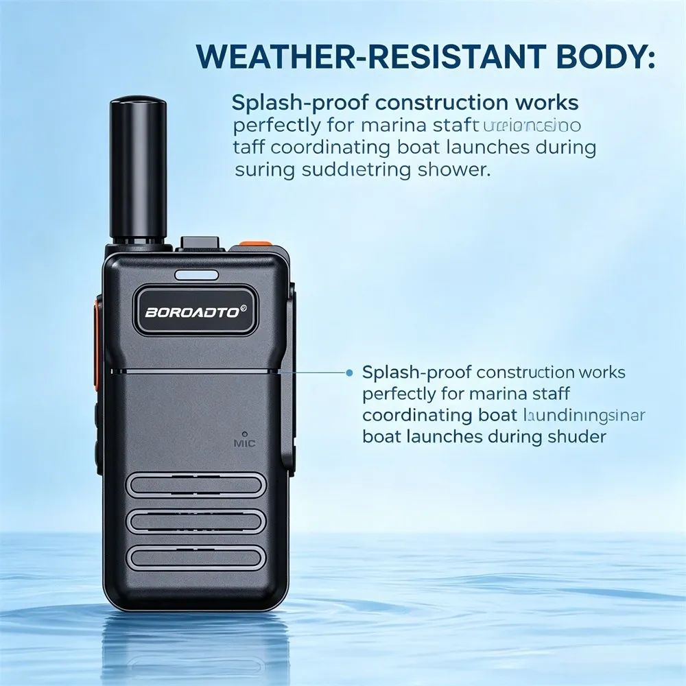 Mini Rechargeable UHF Two Way Radio 400-470MHz Type-C USB Charging VOX 16CH Long Range Portable Walkie Talkie for Hunting