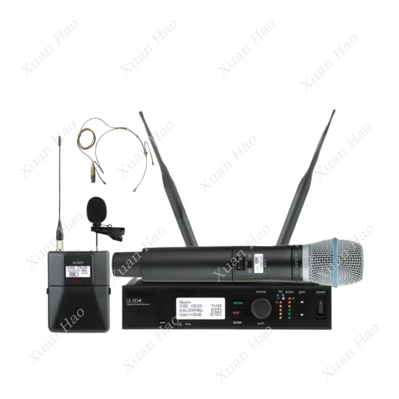 Professional Uhf Church Handheld Condenser Karaoke Mic ULXD4 BETA58 BETA87 KSM8/9 ULXD4 Wireless Microphone Systems