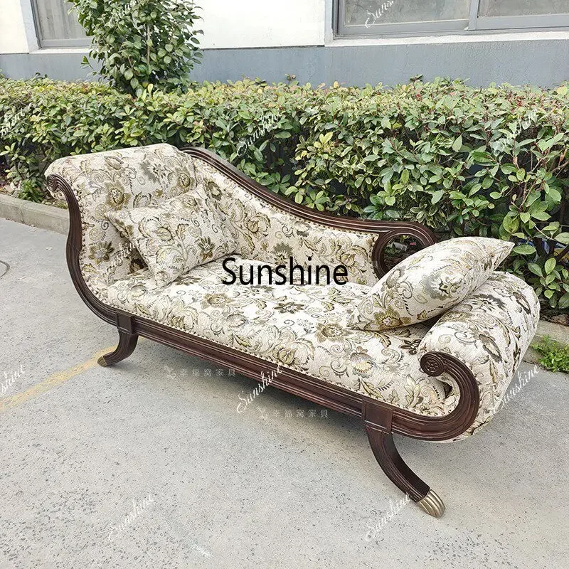 

American solid wood retro living room concubine sofa