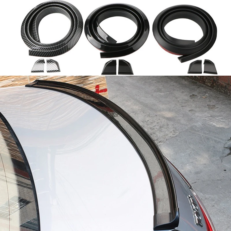 

Car 5D Carbon Universal Rear Roof Spoiler 1.5M Rubber Tail Spoiler DIY Refit Spoiler Suitable For All Type Of Car Accessories