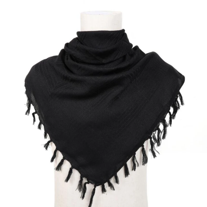 Unisex Arabischer Shemagh Palästina Keffiyeh Schal Baumwolle Winddichter Schal Nackenschutz Kopftuch Camping-Schal 110*110CM