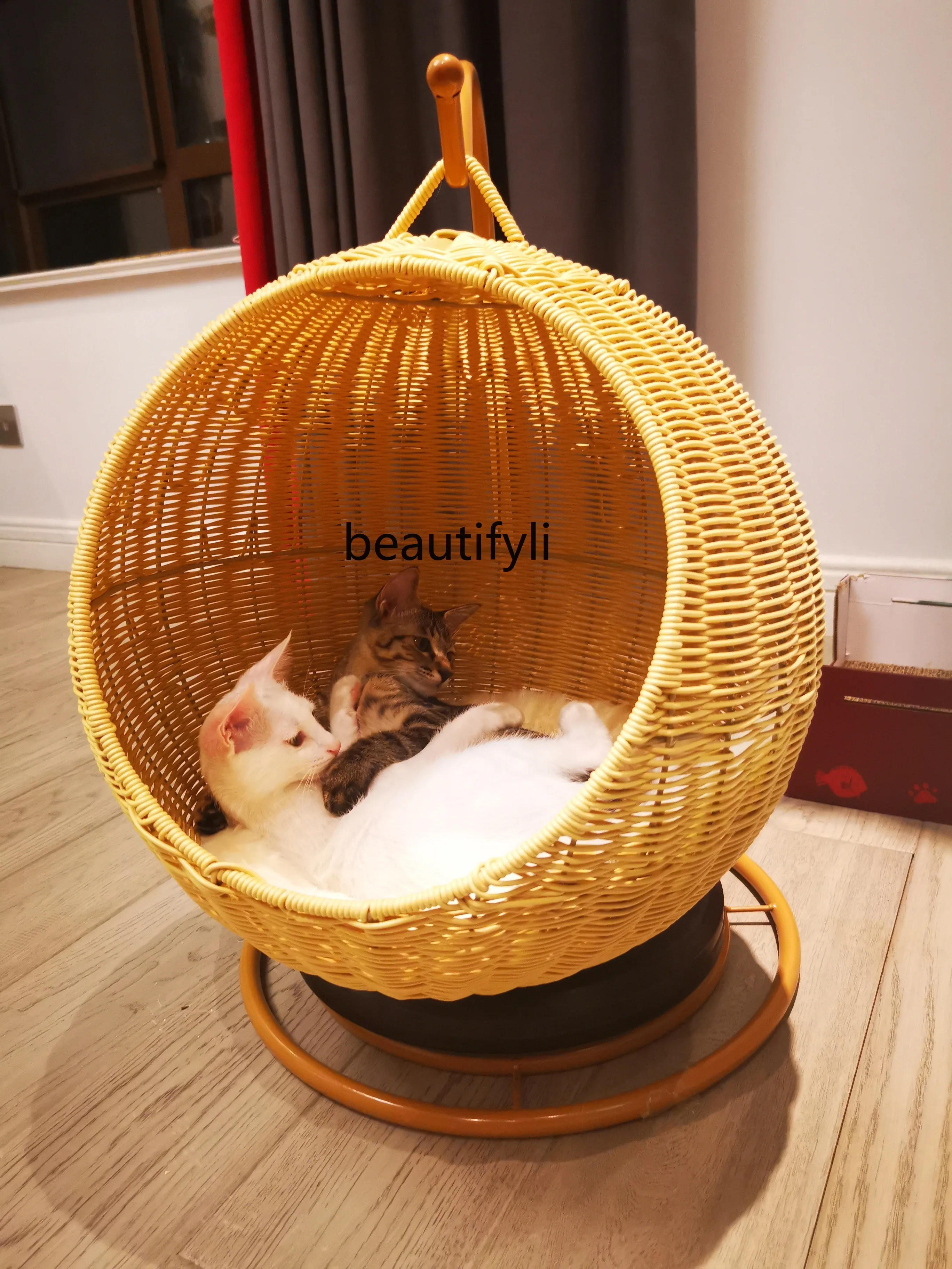 GY Cat Four Seasons Universal Pet Bed Four Seasons Rattan Large Cat Nest Cat Mattress Cradle Breathable Pet Supplies