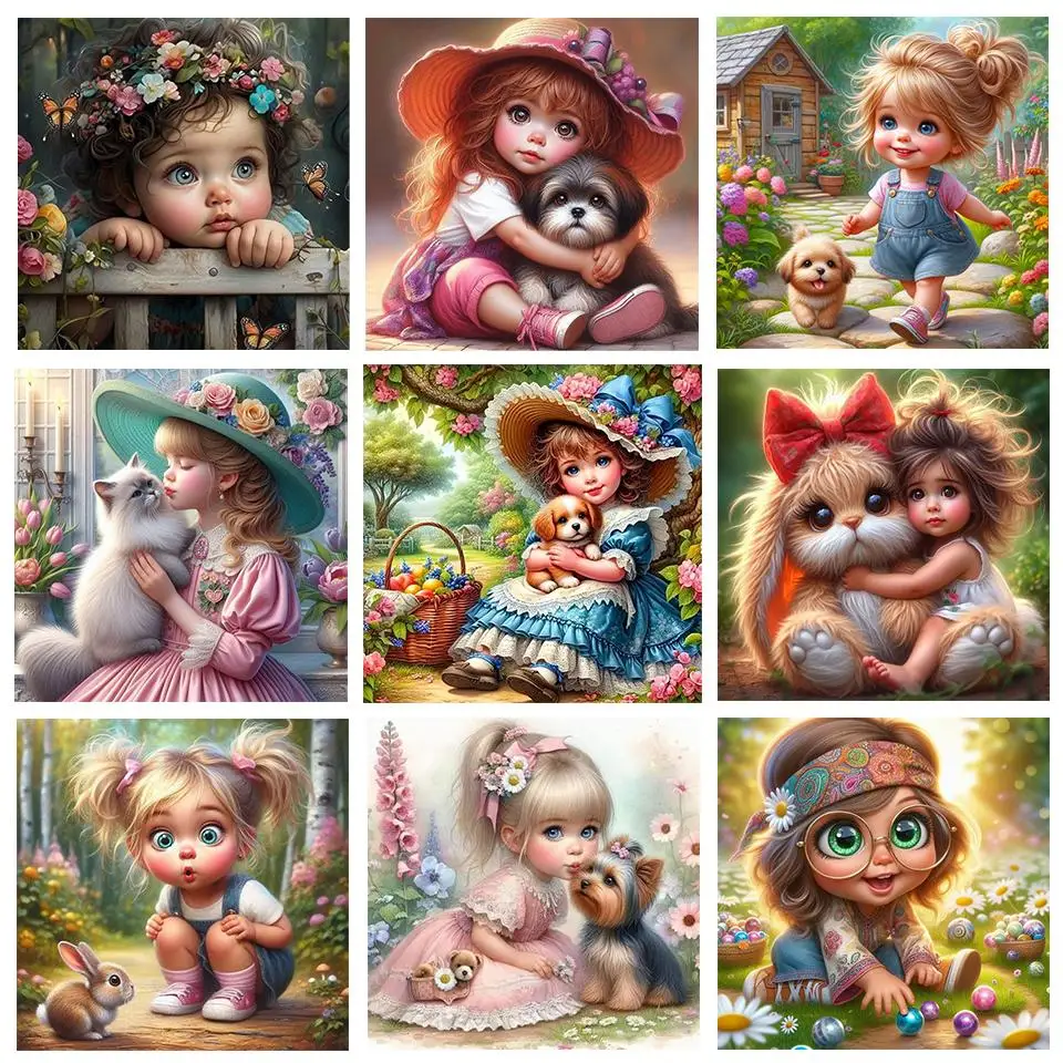 Kids 5D Diy Diamond Art Painting Cute Baby DIY Diamond Embro