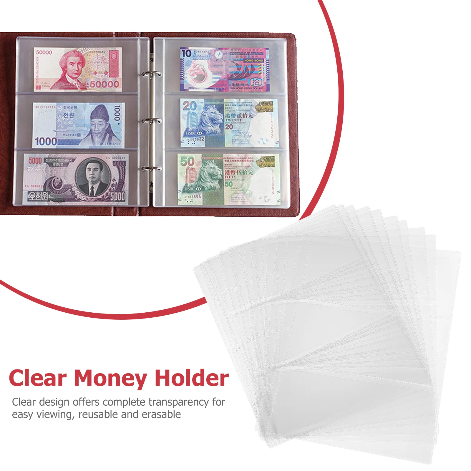 10Pcs High-Quality Currency Protector Bag Long Service Life Photo Sleeve for Banknotes Paper Cards Scrapbooking