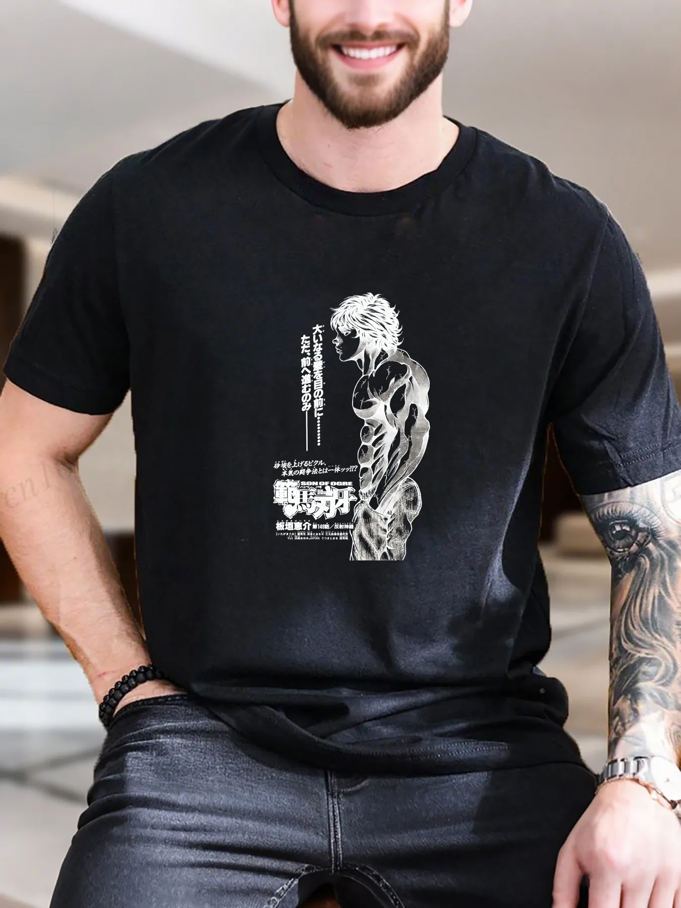 

New Arrival Fashion Muscle Man Print T-Shirt Men's Stylish Gym Cotton Tee with Chest Art Comfortable Breathable Trendy Casual Wear