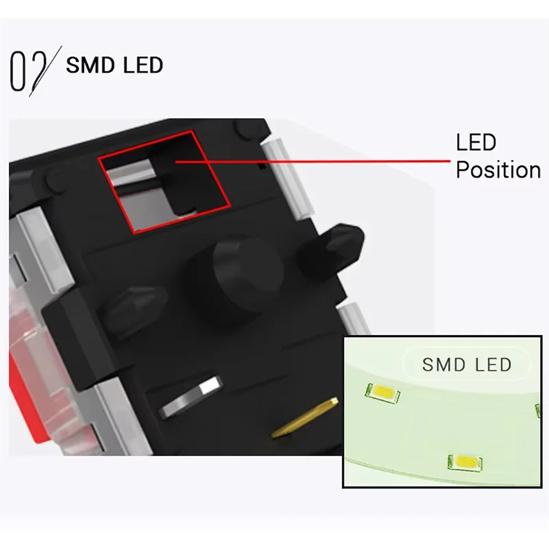

70Pcs Kailh Low Profile Choc Switch 1350 RGB For Keyboard
