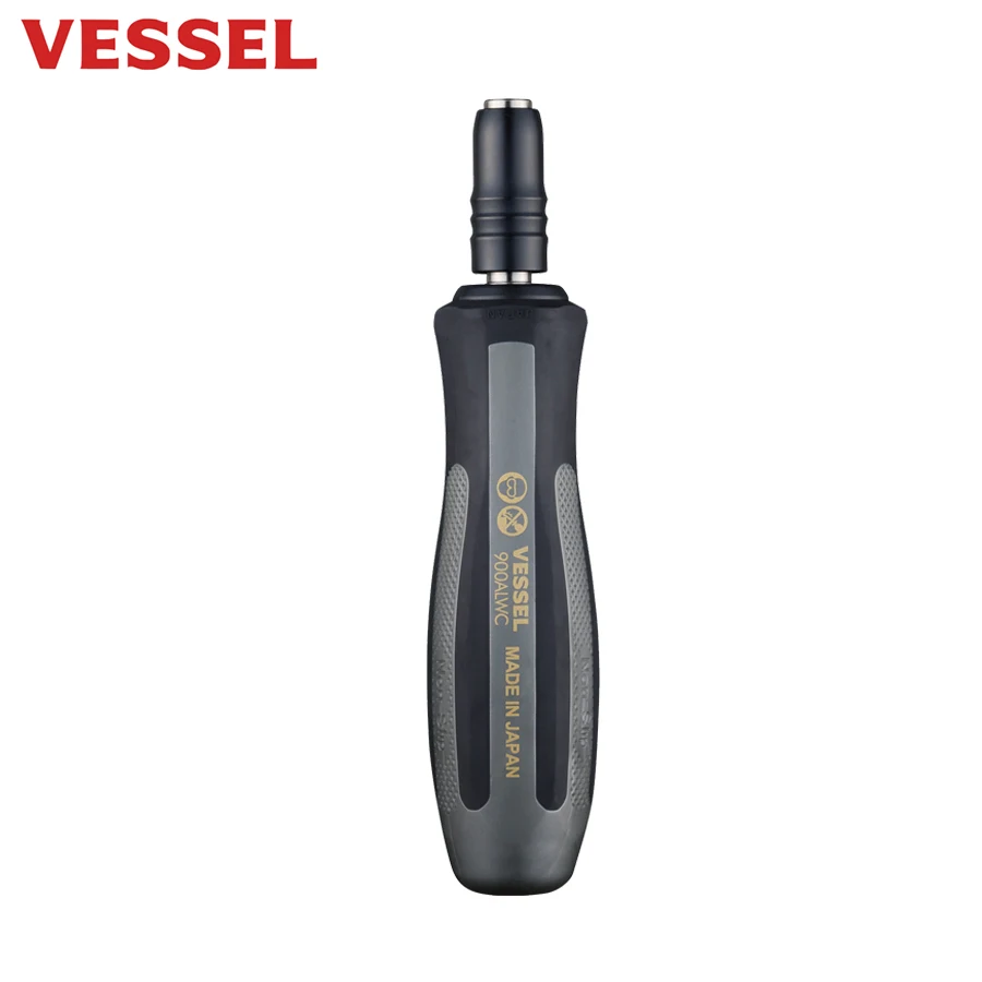 VESSEL 900ALWC 1/4\'\' Hex Screwdriver Handle Non-slip Screw Driver Holder Socket Tool for Screwdriver Bits