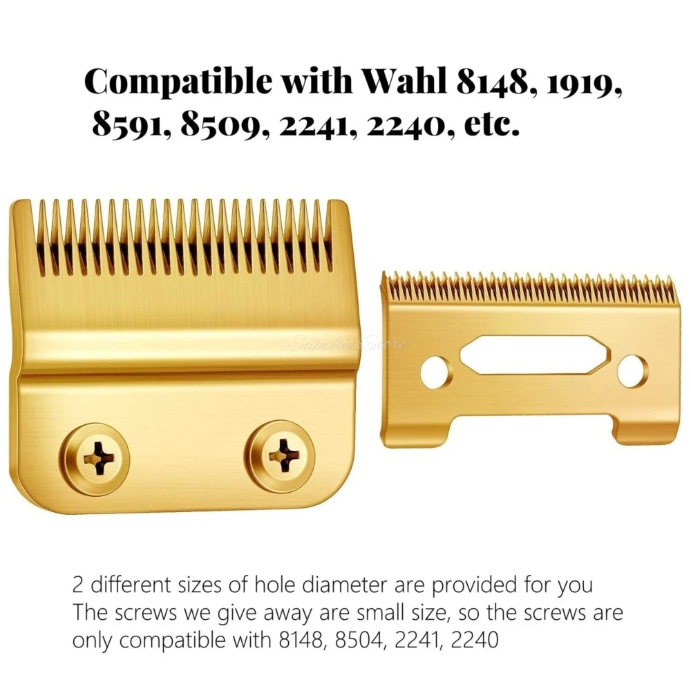 

2 шт./компл., сменное лезвие для машинки для стрижки волос для WAHL 8148/8591/8509/2241/2240, электрический триммер для волос, бритва с 2 винтами