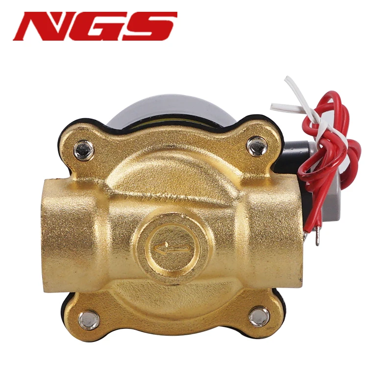 2K/2W025 220V 110V 24V 12V Normally Open (NO) Brass Electric Solenoid Valve For Water Air Oil 1/4 3/8 1/2 2W160-15K 2W040-10K