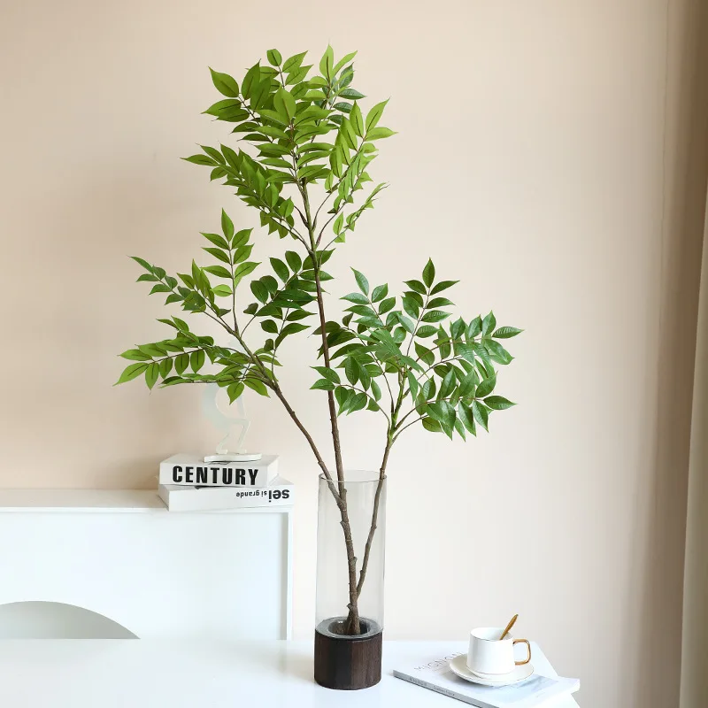 78CM  Large Artificial Plastic Ficus Tree Branch Plants Green Fake Banyan Tall Palm Leaves For Home Garden DIY Decor