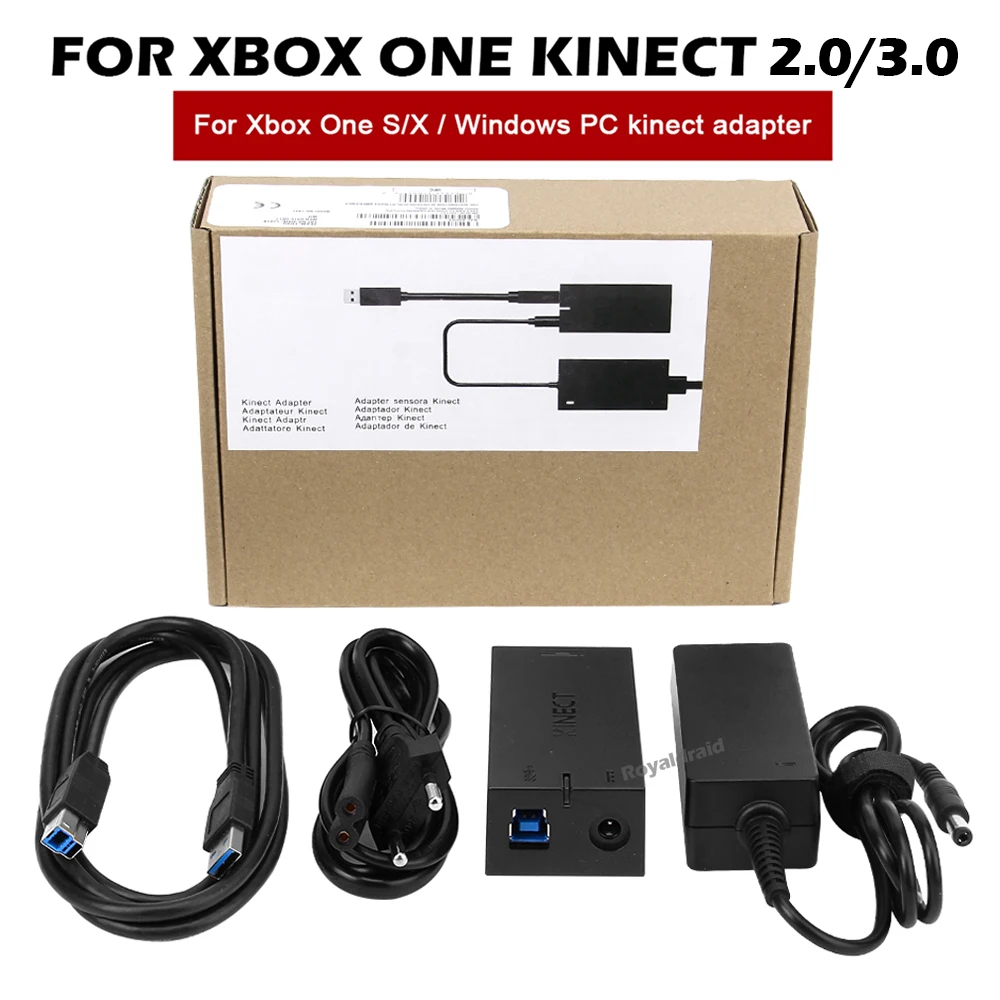 New Kinect Adapter for Xbox One XBOX ONE S Kinect 2.0 3.0 Adapter EU US Plug USB AC Adapter 3.0 Power Supply For XBOX ONE X PC