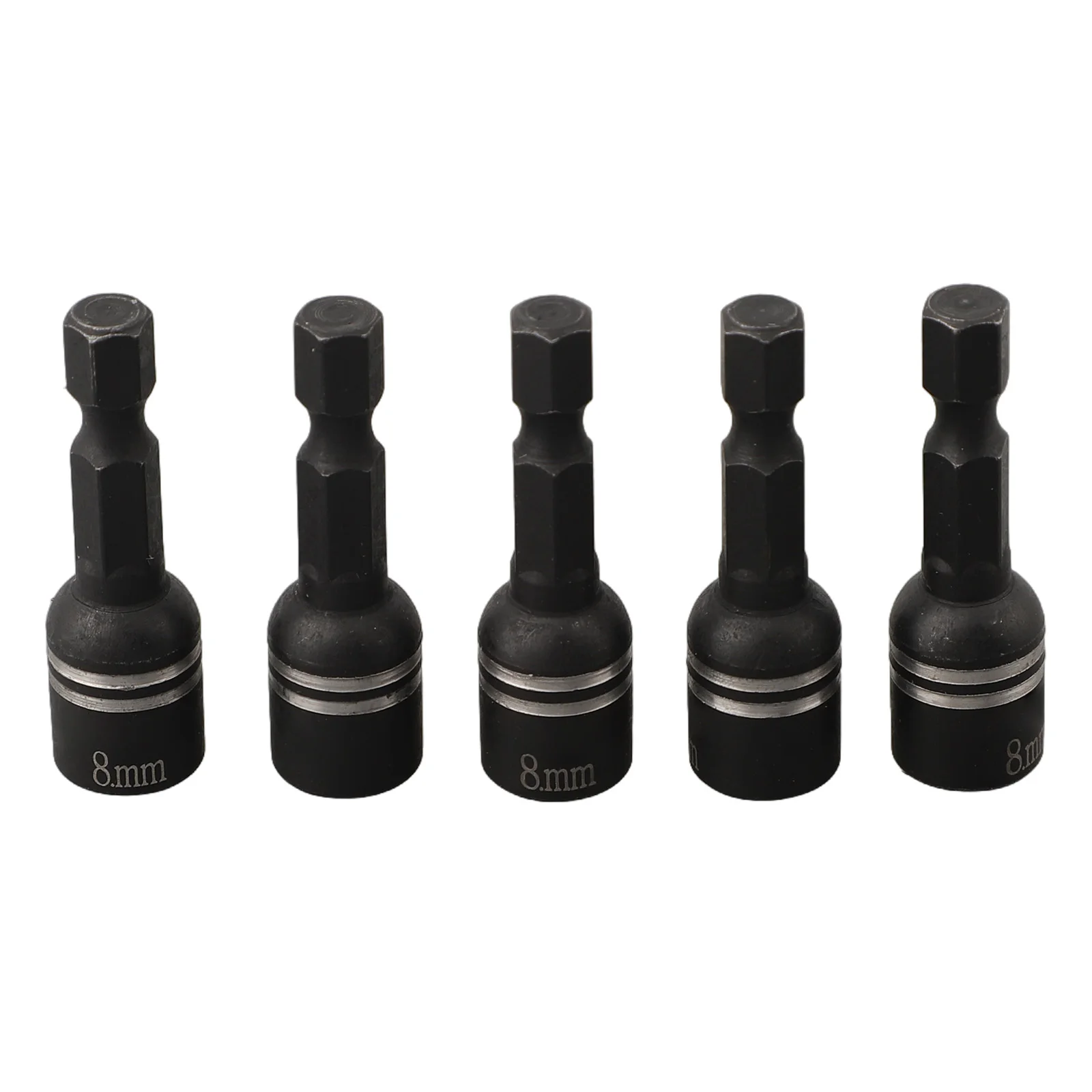 5pcs 8mm Magnetic Nut Screwdriver Socket Wrench Bit 1/4-inch Hex Shank Driver Adapter Nut Screwdriver Socket Wrench Bits