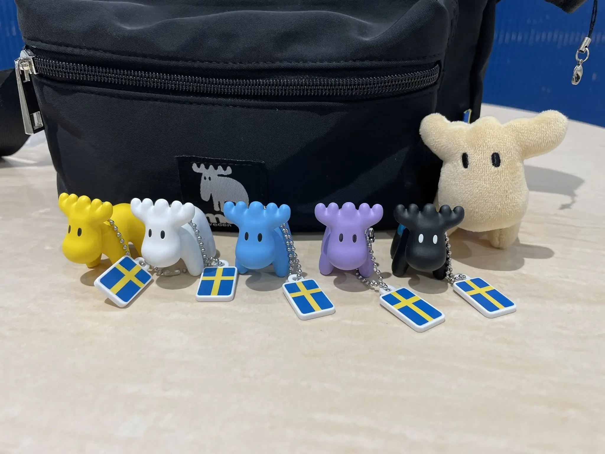 TakaraTomyArts capsule toys cute kawaii Moose figure mascot standing deer elk animal in Sweden bag keychain BC pendant figures