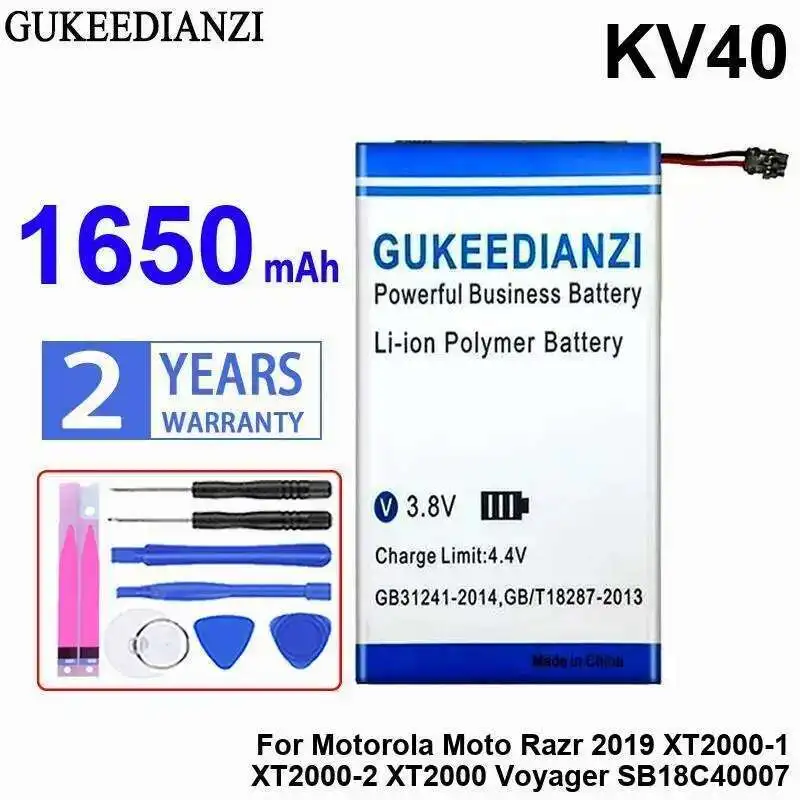 

Mobile Phone Battery KV40 1650Mah For Motorola Moto Razr 2019 XT2000-1 XT2000-2 XT2000 Voyager SB18C40007