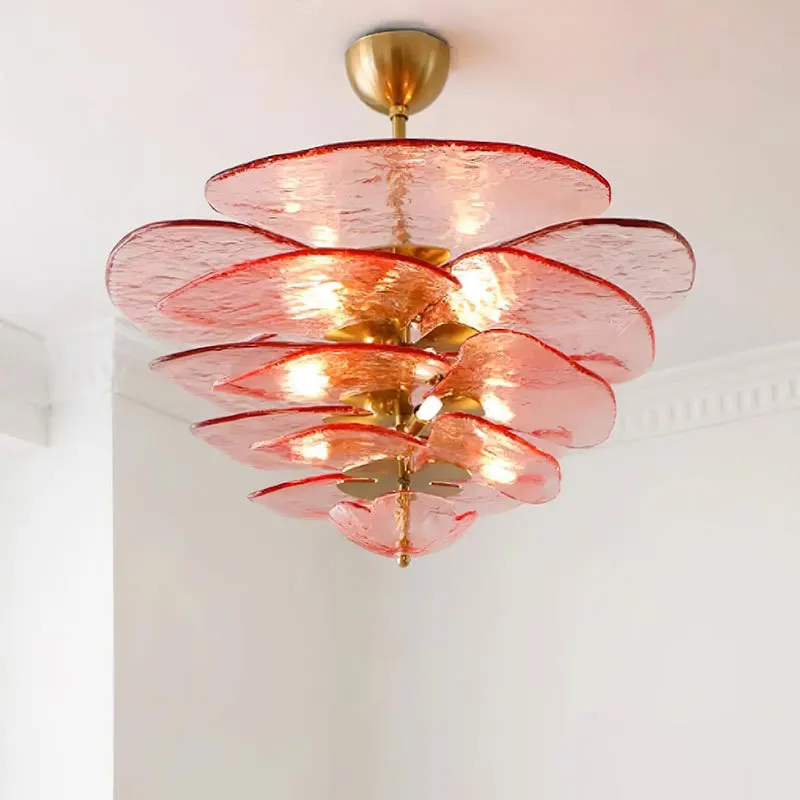 

Medieval lighting designer lotus leaf glass lamp guest dining room study bedroom romantic