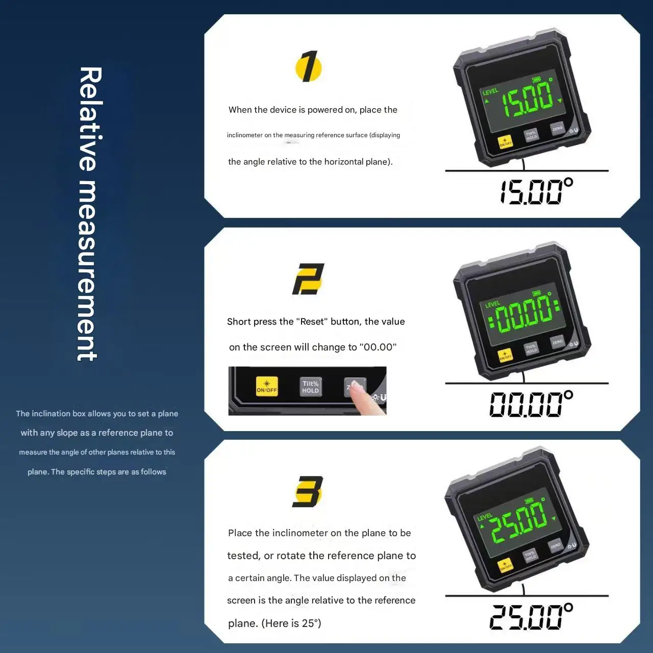 مقياس الميل الرقمي للجيب، مقياس زاوية العرض الرقمي الاحترافي، 360 درجة، ليزر المستوى الإلكتروني المغناطيسي #4