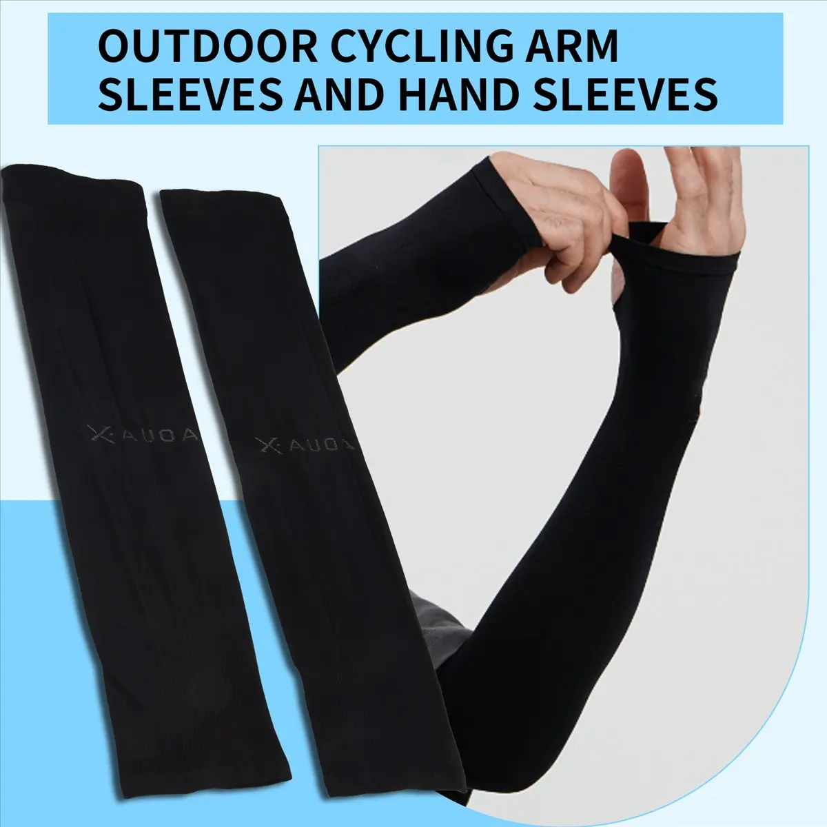 【CYBER MONDAY】1 Pairs Unisex Arm Cooling Sleeves UV Protection Arm Sleeves for Men&Women,for Running, Cycling, Hiking, Golf(Blac
