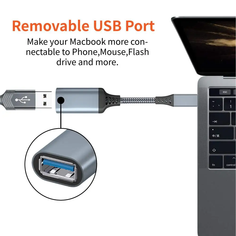 Tipo C para USB 3.0 OTG cabo de dados, macho para fêmea cabo de extensão, celular, Tablet, PC, carro