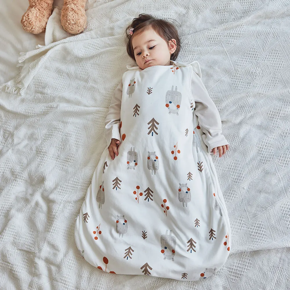 Sleeping Bags For Baby 0-24 Months Anti-Kick Blanket Infant Quilt Sleepwear 2.5Tog Stars Print Spring 100%Cotton Vest Sleepsacks images - 6