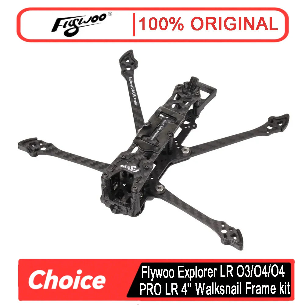 Flywoo Explorer LR 4'' FPV Frame Kit - Ultra-Compact, Compatible with O3/O4/O4 PRO & Walksnail (DIY Parts)