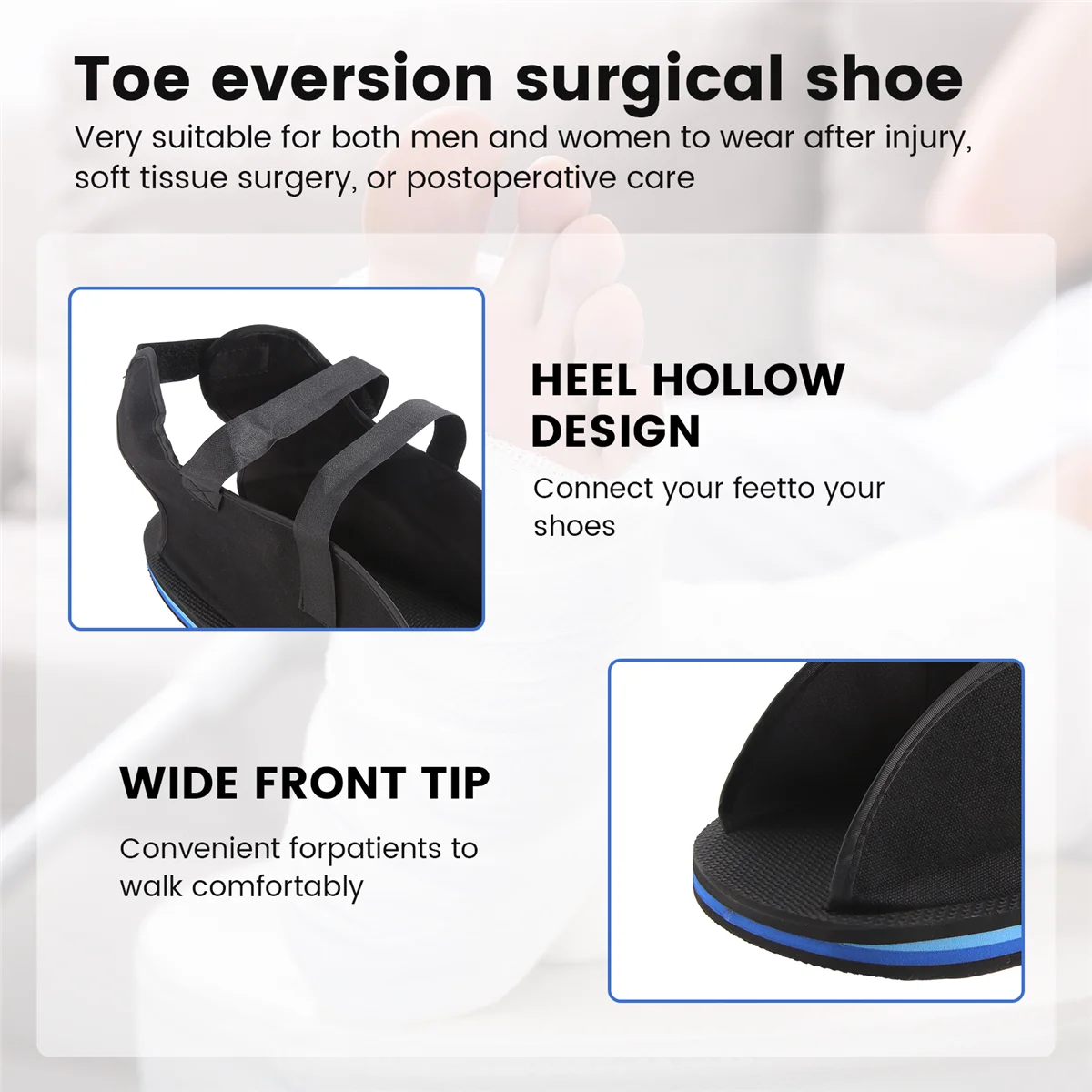 

Post Op Shoe Foot Fracture Support Shoes Walking Shoe for Foot Injuries Stable Ankle Joints Recovery Pain Relief XL-A69M