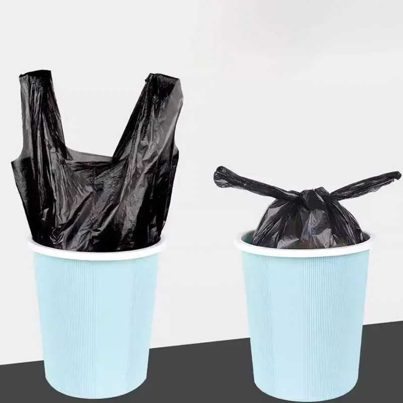 50/100/200PCS Black Disposable Garbage Bag Durable Handheld Vest Garbage Bag Kitchen Bedroom Toilet Household Storage Tool