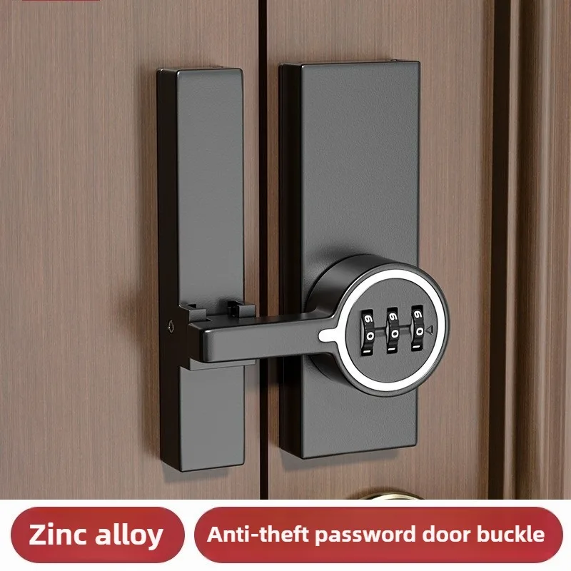 

3-Digit Password Zinc Alloy Password Door Bolt Lock Luminous Latch Anti-theft Security Door Latch Buckle Cabinet Closet Lock
