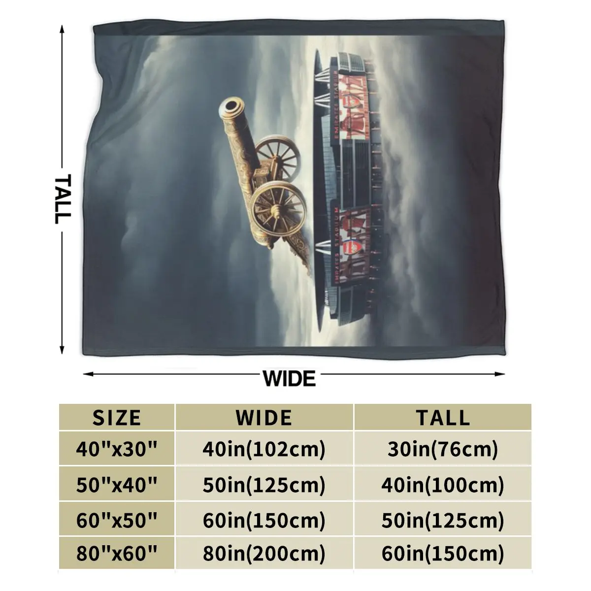 Cannon Above The Clouds Arsenal S Emblematic Vigi An Ultra-Soft Micro Fleece Blanket