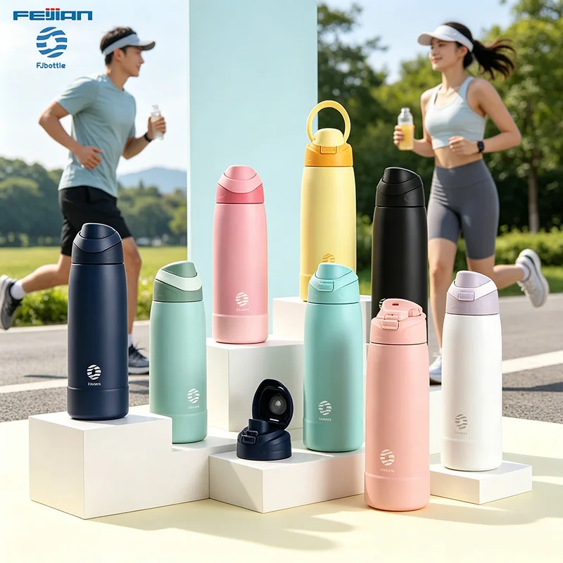 

Fjbottle 750/1000ML Insulated Bottle Stainless Steel Leakproof Vacuum Flask Outdoor Sports Fitness Cups Keep Cold＆Hot Travel Cup