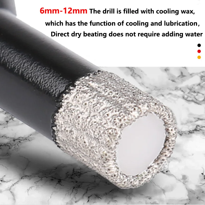 Diamond Hole Saw Dry Drill Bit M14 Thread Vacuum Brazed Drilling Core Bit Ceramic Tile Granite Marble Porcelain Hole Opener Tool