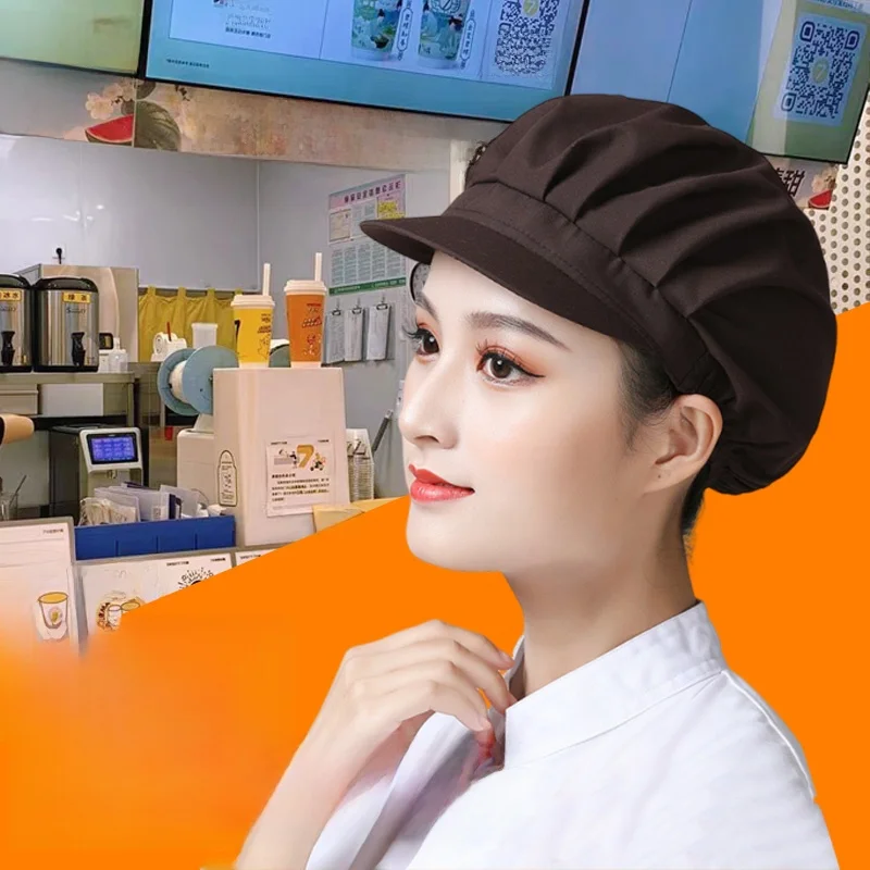 

Women's Kitchen Work Cap Dust-Free Oil-Resistant Breathable Chef Hat Hair Control Faionable Net Cap for Baking And Cooking