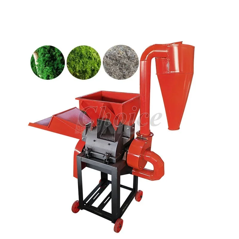 Silage Fodder Chopper Grass Cutting Machine Stalks Leaves Corn Chaff Straw Cutter Electric Farm Poultry Feed Making Machine