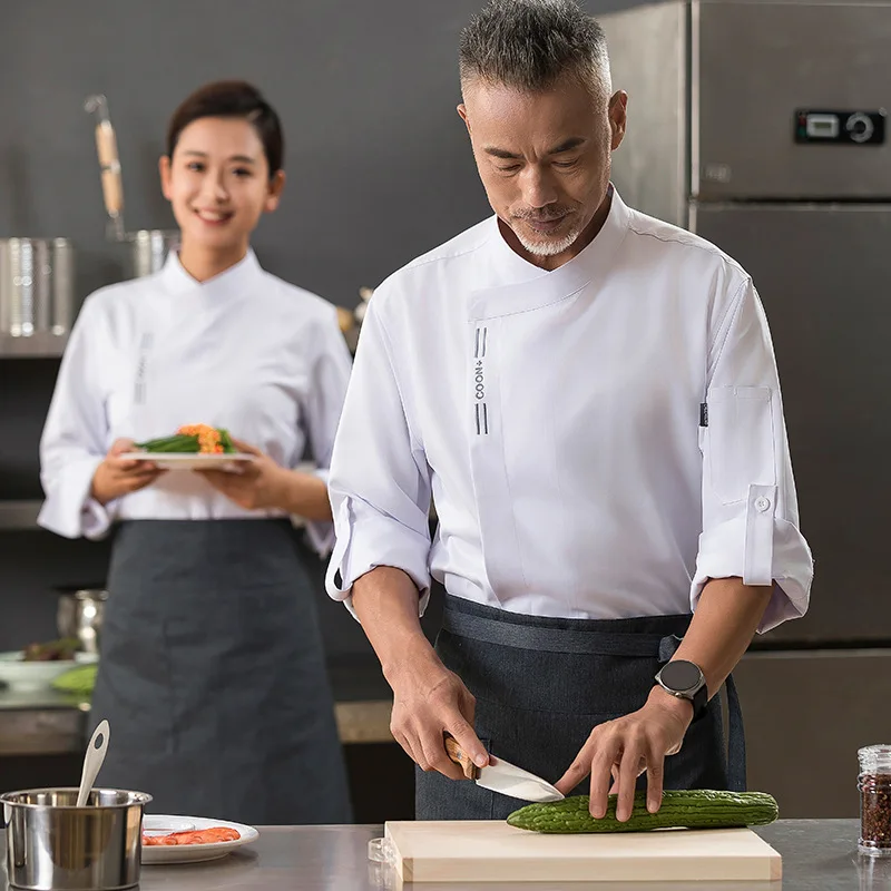 Dining Hotel Chef Overalls Lange Ärmeln Männer der Herbst und Winter Restaurant Kantine Western Restaurant Backen Gebäck Werkzeug Wome