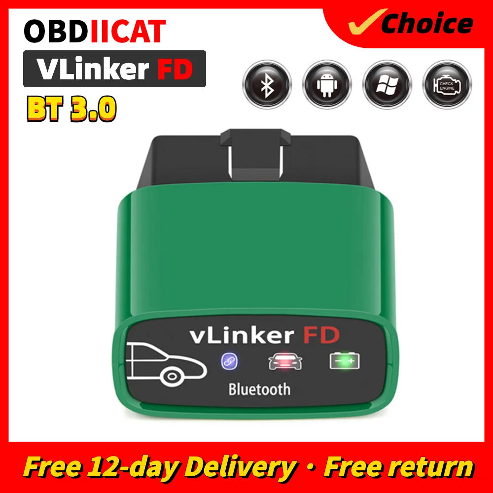 

Vgate vLinker FD + ELM327 Bluetooth 4,0/3,0 считыватель кодов сканирующий инструмент OBD2 автомобильный диагностический сканер J2534 ELM 327 MS CAN автоинструменты