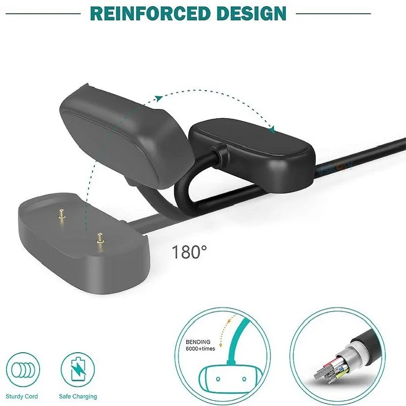 スマートウォッチ用USB充電コード,充電ケーブル,充電コード,Amazfit Active edge,t-rex pro,gts2,gtr2,gts 4 mini,bip5,3,u,pop pro,10個