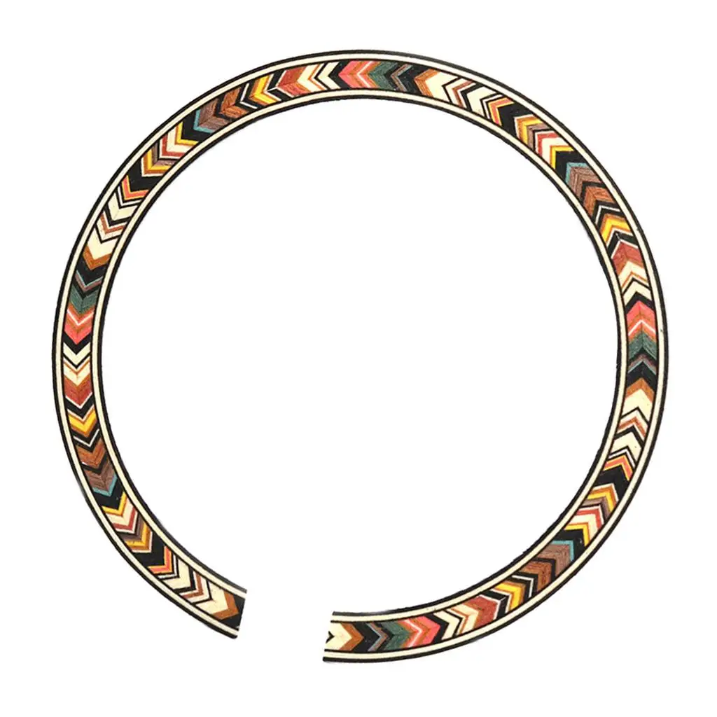 Acoustic Guitar Sound Hole Decal Basswood Rosette Circle Inlay Sticker for Guitar DIY Replacement Accessory