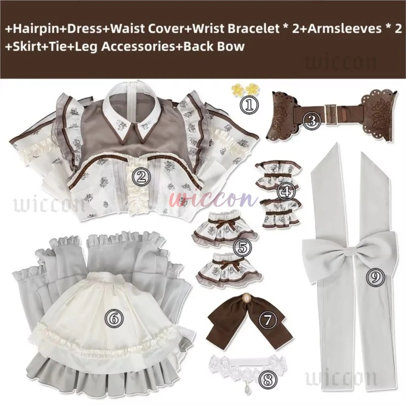 أنيمي بانجدريم مايغو! تاكاماتسو توموري أزياء تنكرية شعر مستعار فستان الأميرة الأبيض لوليتا تنورة امرأة لطيف بدلة حفلة عيد ميلاد