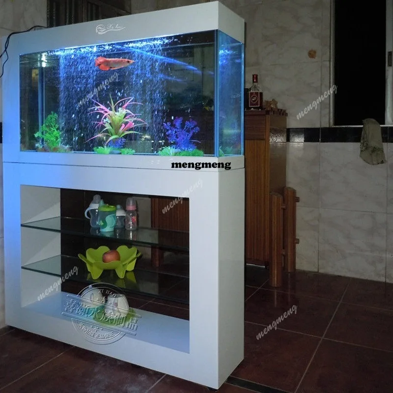 

Rectangle large screen ecological fish tank aquarium medium ultra-white glass bottom filter