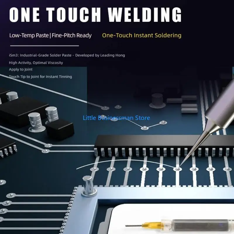 Detail Repair Solder Paste Set for Screen Cable Touch Repair with Low Heat Formula and Needle Tip Control for Rework M76A