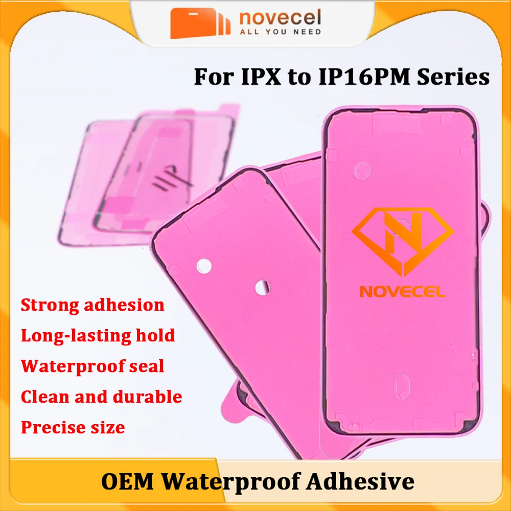 

Novecel 10 шт. Ori Frame Клейкая наклейка Водонепроницаемая уплотнительная лента Клей для iPhone XS 11 12 13 14 15 16Plus Pro Max Ремонт ЖК-экрана